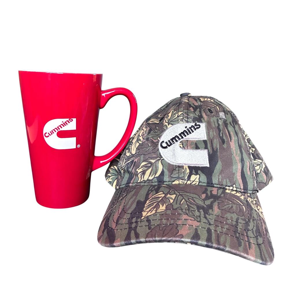 Cummins Diesel Camo Cap America Hat & Red Logo Mug 2 Piece Gift Set